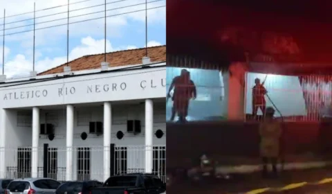 Princípio de incêndio atinge ginásio do Atlético Rio Negro Clube no Centro