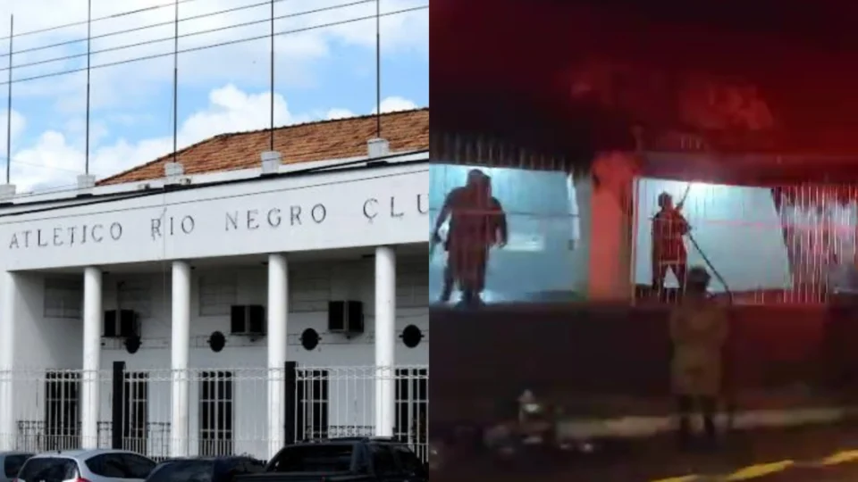 Princípio de incêndio atinge ginásio do Atlético Rio Negro Clube no Centro