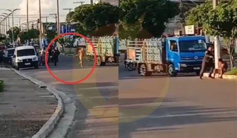 Vídeo: fugitivo pega ‘bicuda’ de policial e é preso novamente em Iranduba