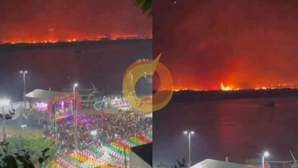 Incêndio no Pantanal cria ‘muralha de fogo’ nas proximidade de arraial no Mato Grosso