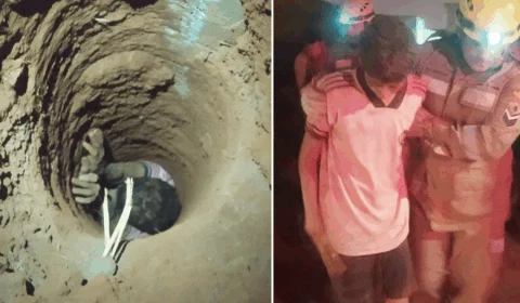 Adolescente é resgatado após cair em poço de 2,5 m de profundidade