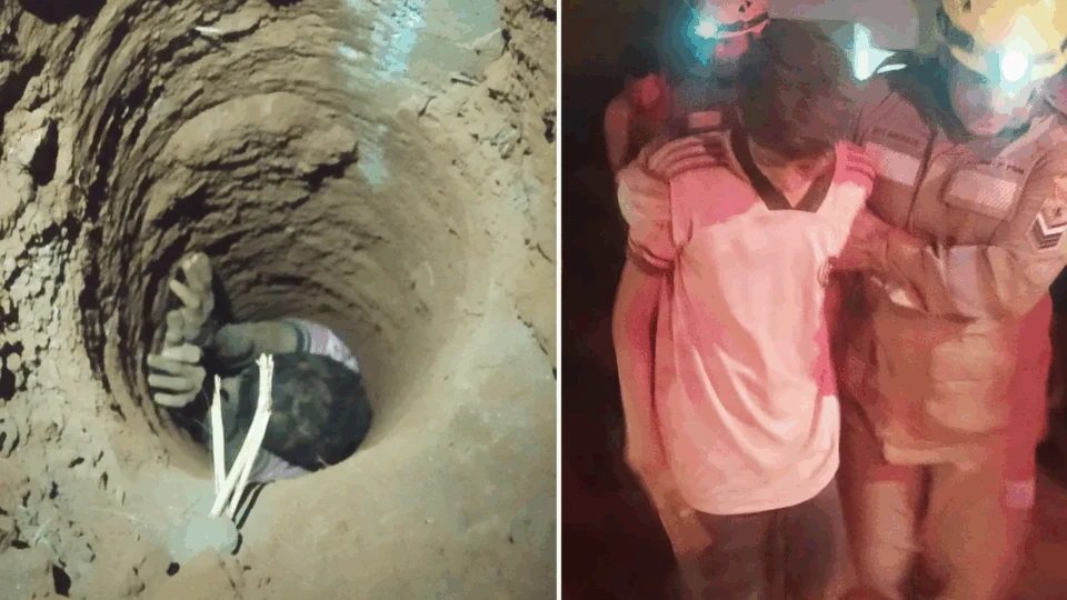 Adolescente é resgatado após cair em poço de 2,5 m de profundidade