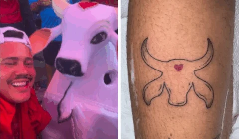 VÍDEO: Lucas Buda tatua o Boi Garantido em seu antebraço: ‘Fã do festival’