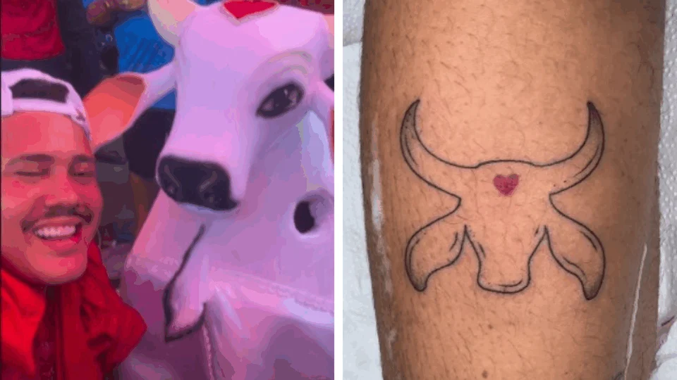 VÍDEO: Lucas Buda tatua o Boi Garantido em seu antebraço: ‘Fã do festival’