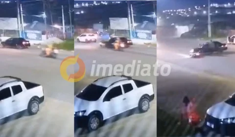 Vídeo: motociclista voa sobre carro durante acidente no bairro Gilberto Mestrinho