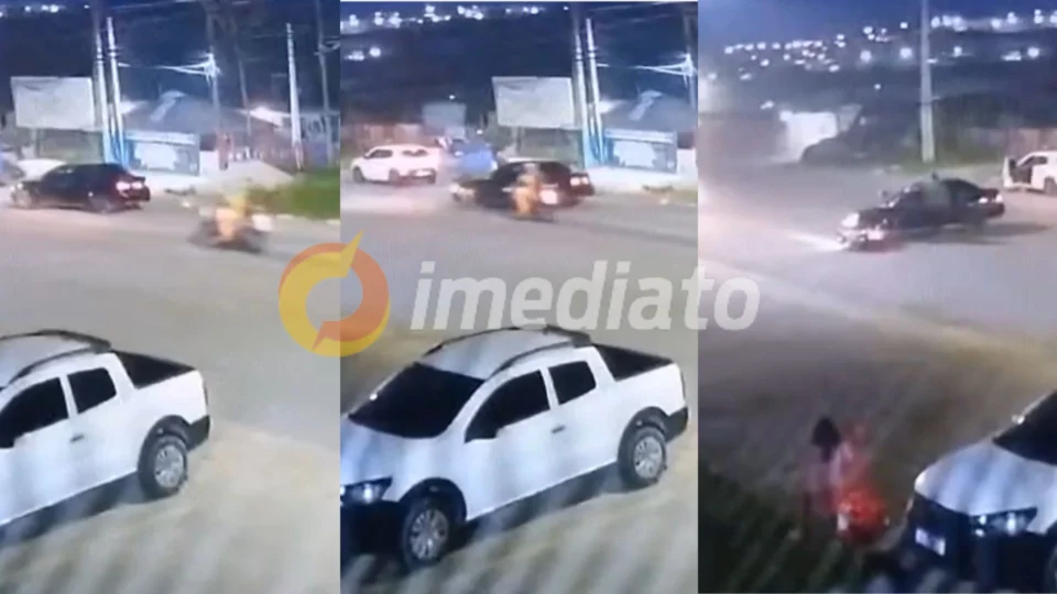 Vídeo: motociclista voa sobre carro durante acidente no bairro Gilberto Mestrinho