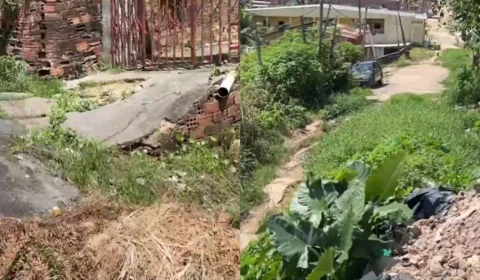 Moradores da rua Palmeira, no bairro Cidade de Deus, denunciam falta de infraestrutura básica