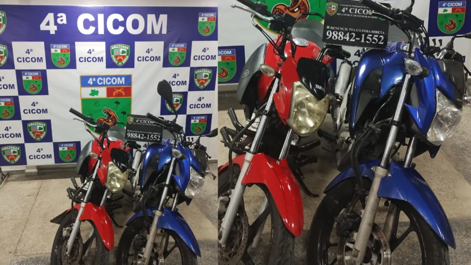 Motocicletas suspostamente envolvidas em assalto e estelionato são apreendidas no Gilberto Mestrinho