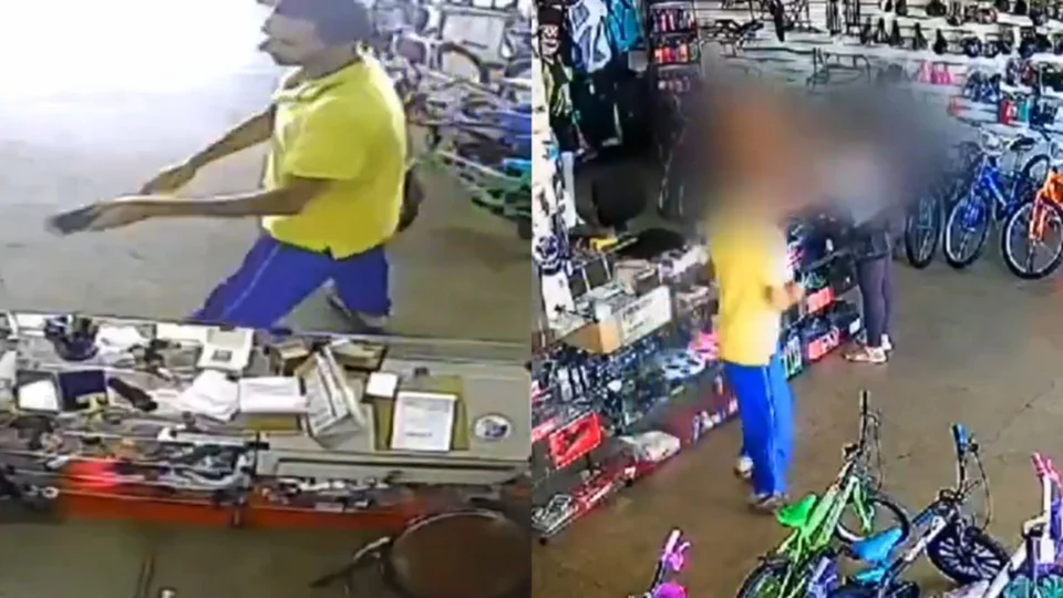 Vídeo: Homem é expulso com chutes de vendedora após tentar furtar celular no DF