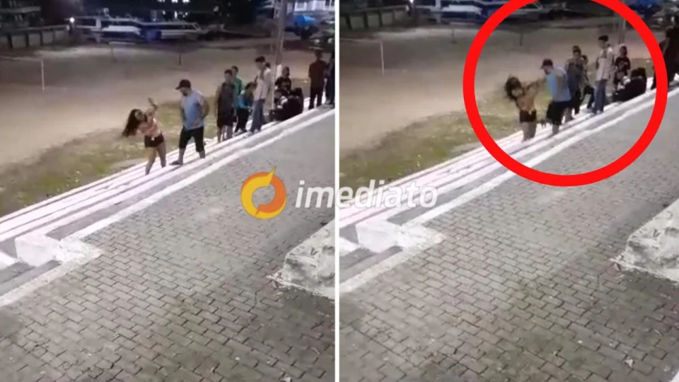 Veja Vídeo: mulher é agredida com tapas no rosto por homem em praça no Amazonas