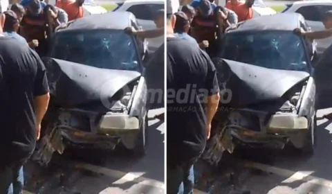 Idosa morre após carro colidir em poste de energia no bairro Tarumã