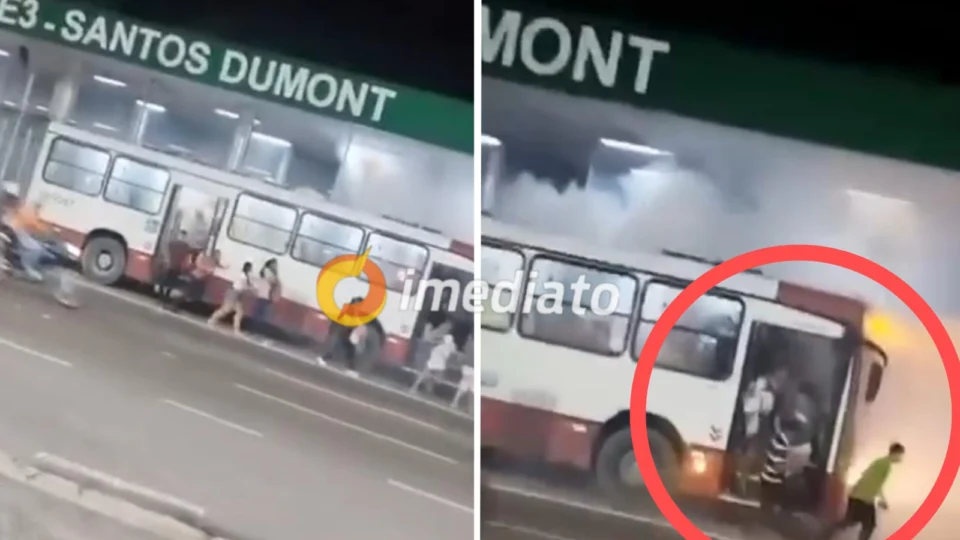 Vídeo mostra desespero de passageiros após ônibus ser tomado por fumaça em Manaus