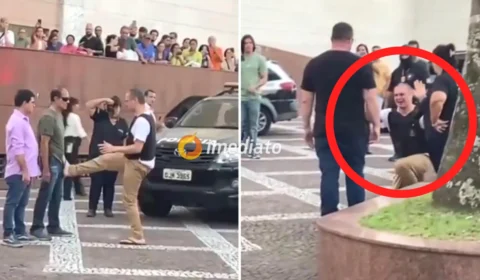 VÍDEO: homem que matou idoso com ‘voadora’ chora e é hostilizado em reconstituição do crime