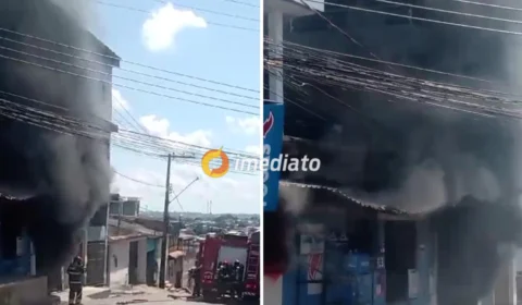 Veja Vídeo: incêndio atinge casa ao lado de distribuidora de gás em Manaus