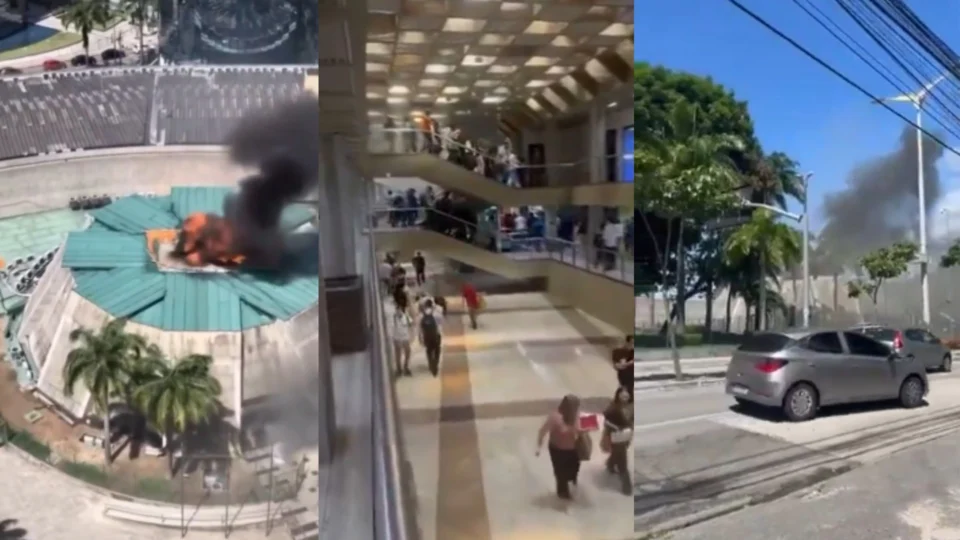 Incêndio atinge Assembleia Legislativa do Ceará durante visita de Lula; Veja vídeos