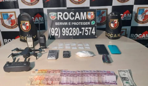 Homem é preso com drogas  e drone no centro de Manaus