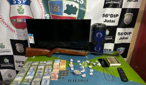 Homem é preso pelo crime de tráfico de drogas e posse ilegal de arma de fogo no município de Jutaí