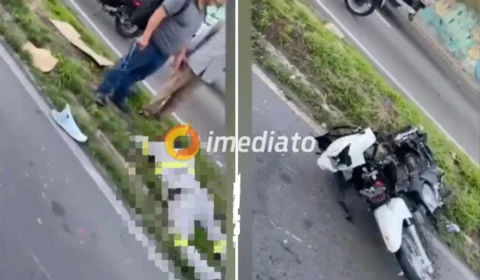 Homem fica ferido em grave acidente de trânsito na Avenida Cosme Ferreira