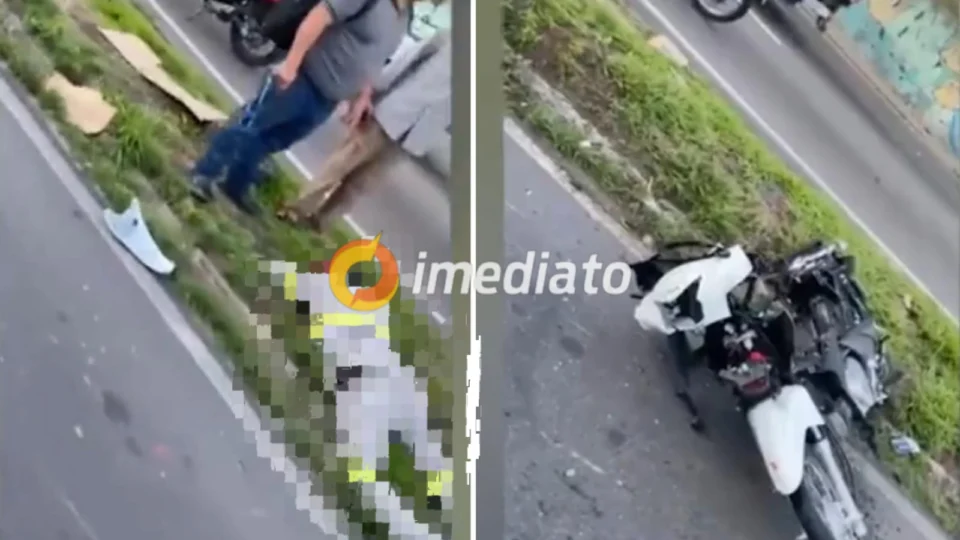 Homem fica ferido em grave acidente de trânsito na Avenida Cosme Ferreira