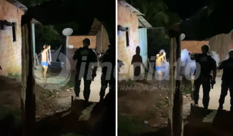 VEJA VÍDEO: Homem se arma com terçado para enfrentar policiais da ROCAM