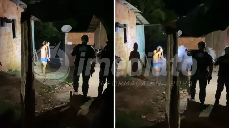 VEJA VÍDEO: Homem se arma com terçado para enfrentar policiais da ROCAM