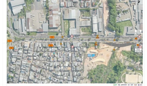 Construção de ponte desvia trânsito em trecho da Avenida Autaz Mirim