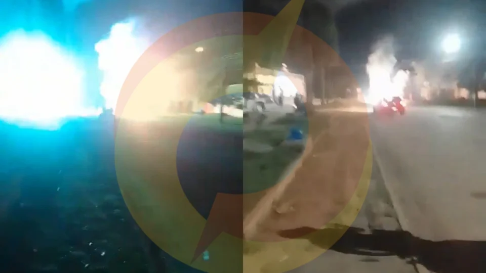 Vídeo: curto-circuito em transformador causa incêndio em veículos no Distrito de Cacau Pirêra