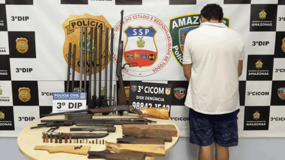Polícia Civil prende em flagrante dono de oficina clandestina de reparo de armas de fogo em Manaus