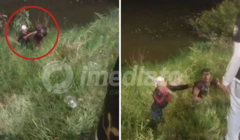 VÍDEO: Assaltante pula em igarapé para fugir de populares após roubar celular na zona Sul de Manaus