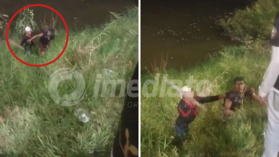 VÍDEO: Assaltante pula em igarapé para fugir de populares após roubar celular na zona Sul de Manaus