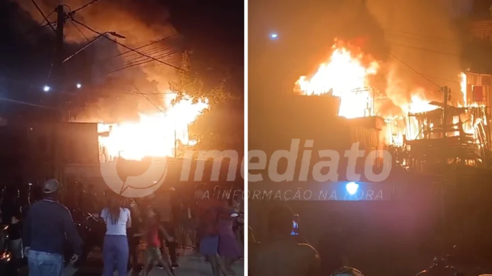 VÍDEOS: incêndio de grandes proporções atinge residências no bairro Santo Agostinho