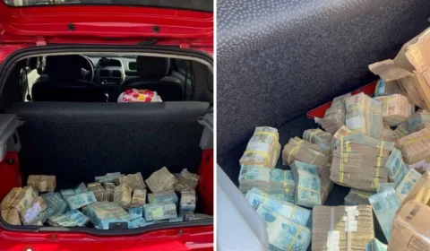 Carro abandonado é apreendido com cerca de R$ 1 milhão dentro de porta-malas