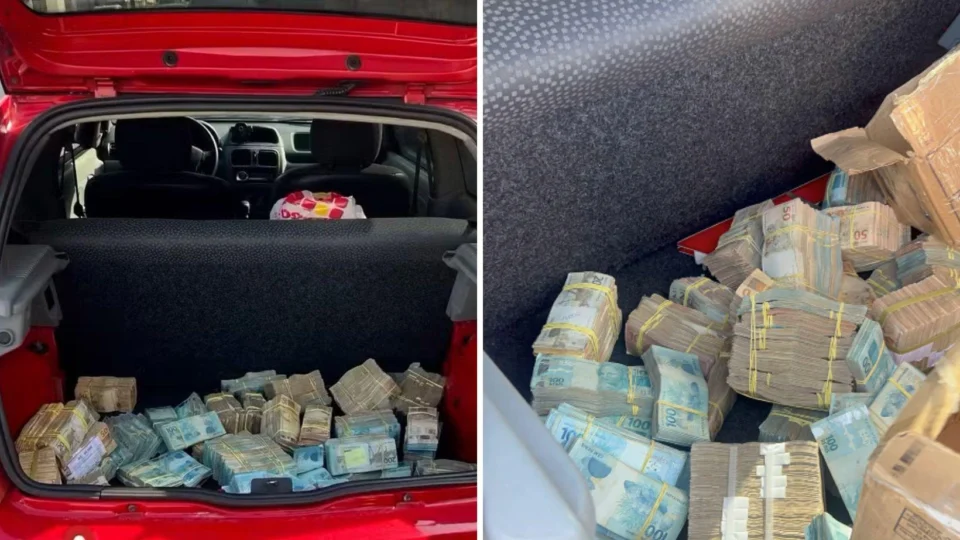 Carro abandonado é apreendido com cerca de R$ 1 milhão dentro de porta-malas