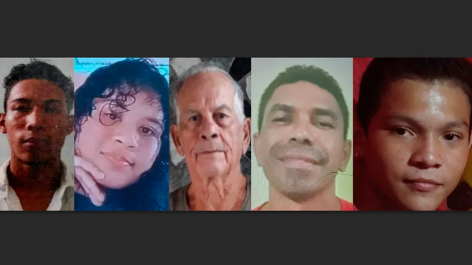 Polícia Civil divulga imagens de cinco pessoas desaparecidas em Manaus