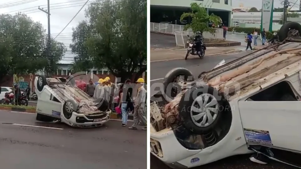 VÍDEO: Acidente na Avenida Djalma Batista causa capotamento de veículo