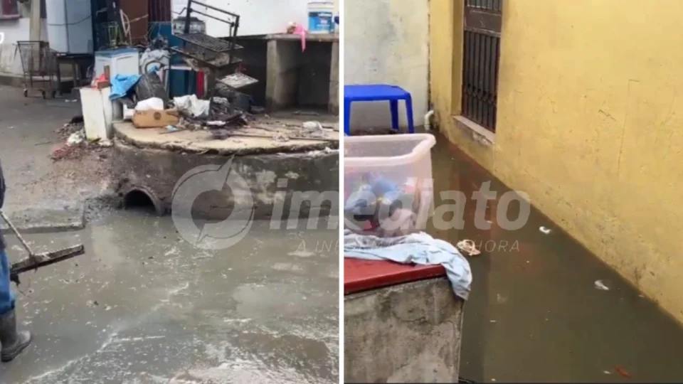 Casas ficam alagadas no beco São Lucas após forte chuva em Manaus