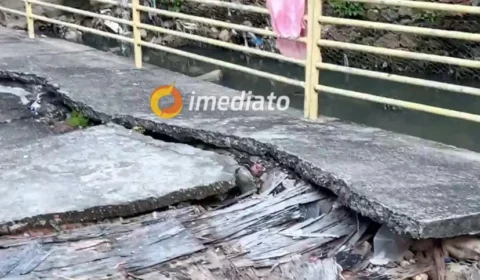 Rip rap desmorona no bairro Chapada e coloca várias casas em risco