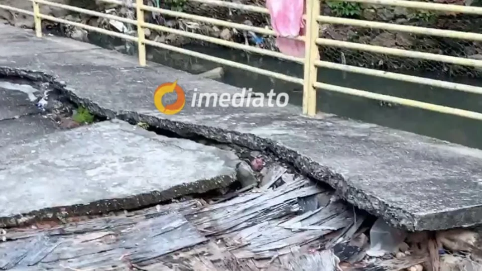 Rip rap desmorona no bairro Chapada e coloca várias casas em risco