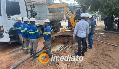 Tubulação de água se rompe novamente em Manaus