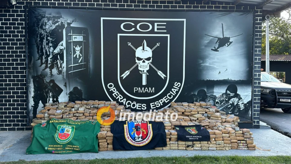 PM encontra acampamento do tráfico com 1,5 de maconha em Novo Airão