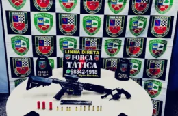 Trio é preso com metralhadora e celulares após tiroteio no Parque São Pedro