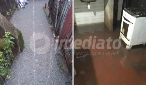 Falta de bueiro causa transtornos para moradores do bairro Presidente Vargas durante forte chuva