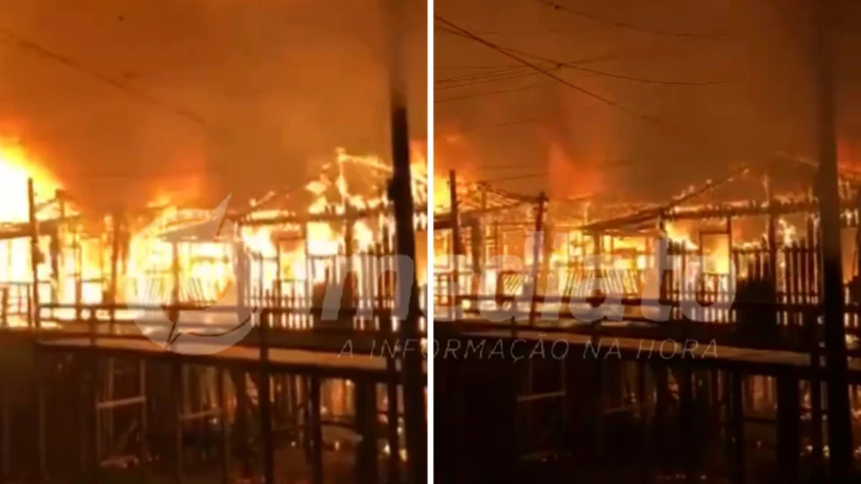 VÍDEO: incêndio destrói 13 casas e deixa uma criança de 6 anos morta no Amazonas