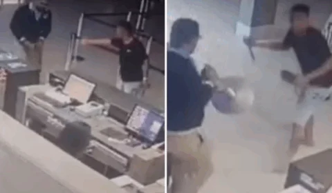 VEJA VÍDEO: turista é flagrado tentando matar segurança de hotel a facadas