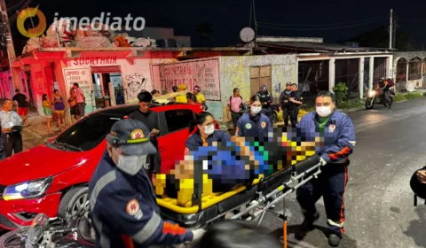 Colisão entre ônibus e motocicleta deixa dois feridos no Francisca Mendes