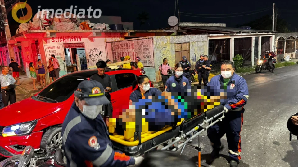 Colisão entre ônibus e motocicleta deixa dois feridos no Francisca Mendes