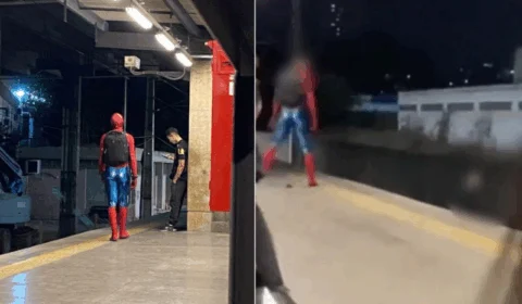 VEJA VÍDEO: Usuário de estação de metrô agride ‘Homem-Aranha’ e leva pior