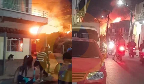 Vídeo: incêndio destrói completamente casa de madeira no bairro Nova Esperança