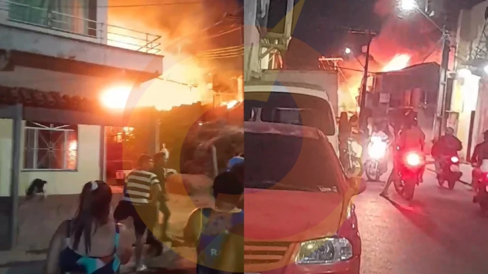 Vídeo: incêndio destrói completamente casa de madeira no bairro Nova Esperança