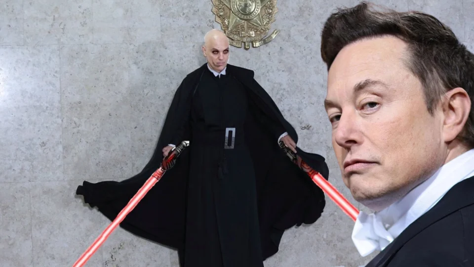 Elon Musk posta foto de Moraes como vilão de Star Wars e Harry Potter